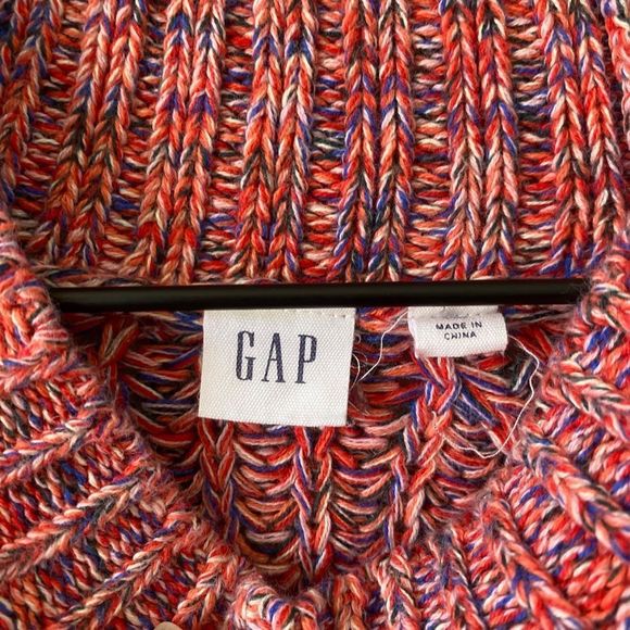 Gap Red Cable Knit Women's Turtleneck Soft Cotton Sweater - Picture 6 of 6